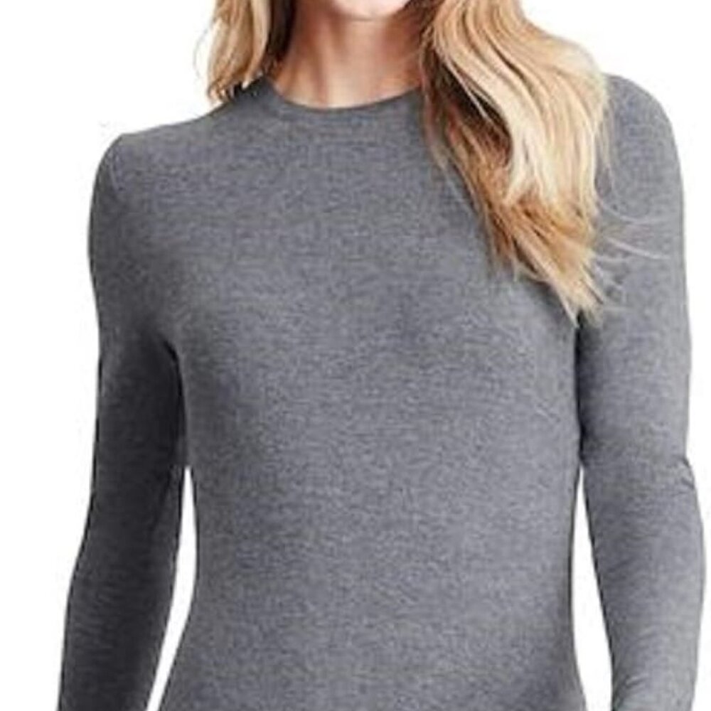 Cuddl Duds Women's Softwear with Stretch Long Sleeve Crew Neck Top - Gray